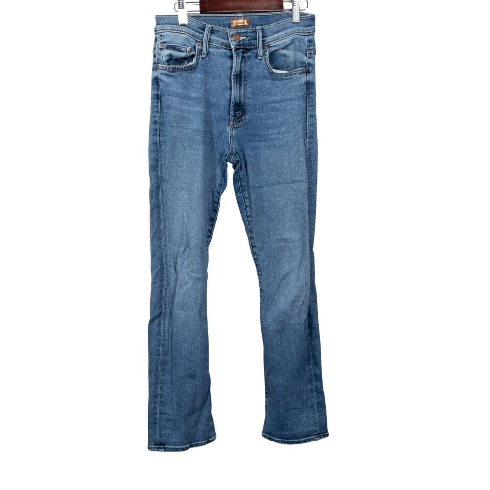 Mother The Insider Flood Jeans Size 25 Playing Rough Wash Blue Denim Made In USA